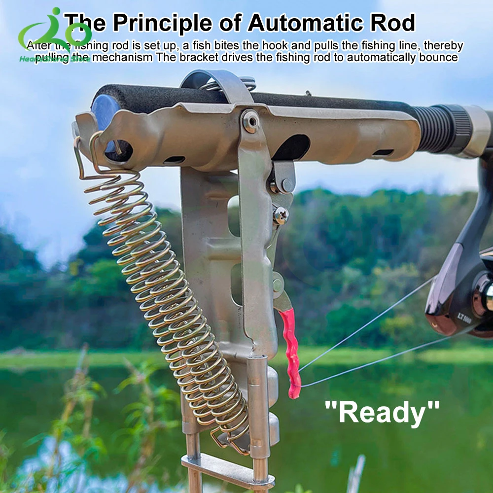 자동 낚싯대 거치대 스테인레스 스틸 낚시 랙 도구, 조절 가능한 용수철 낚시 브래킷, 낚시 지지대 액세서리 
