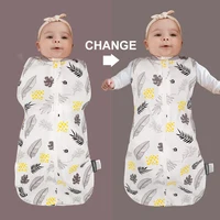 Sacs de couchage pour bébé, couverture d'emmaillotage fine d'été pour nouveau-né de 0 à 12 mois, 100% coton doux, emballage pour nouveau-né, fermeture éclair à 2 voies 5