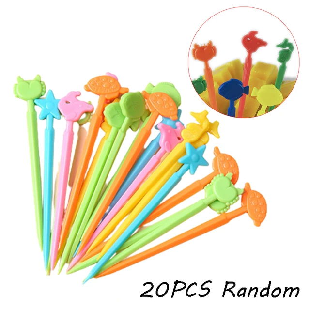 1set Cute Mini Animal Cartoon Food Picks Children Snack Cake Dessert Food Fruit Forks lunch Accessories for School Kids