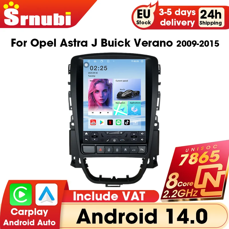 Autoradio für Opel Astra J Buick Verano 2009-2015 Carplay Android Auto Tesla-Stil Multimedia-Player 2 Din Haupteinheit Stereo DVD