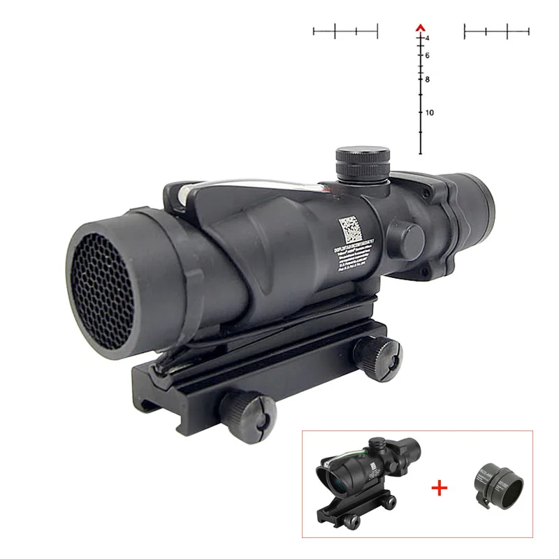 

Оптический Прицел ACOG 4X32 с красной подсветкой, оптический прицел для винтовки страйкбола с 4-кратным увеличением, с защитной крышкой Killflash