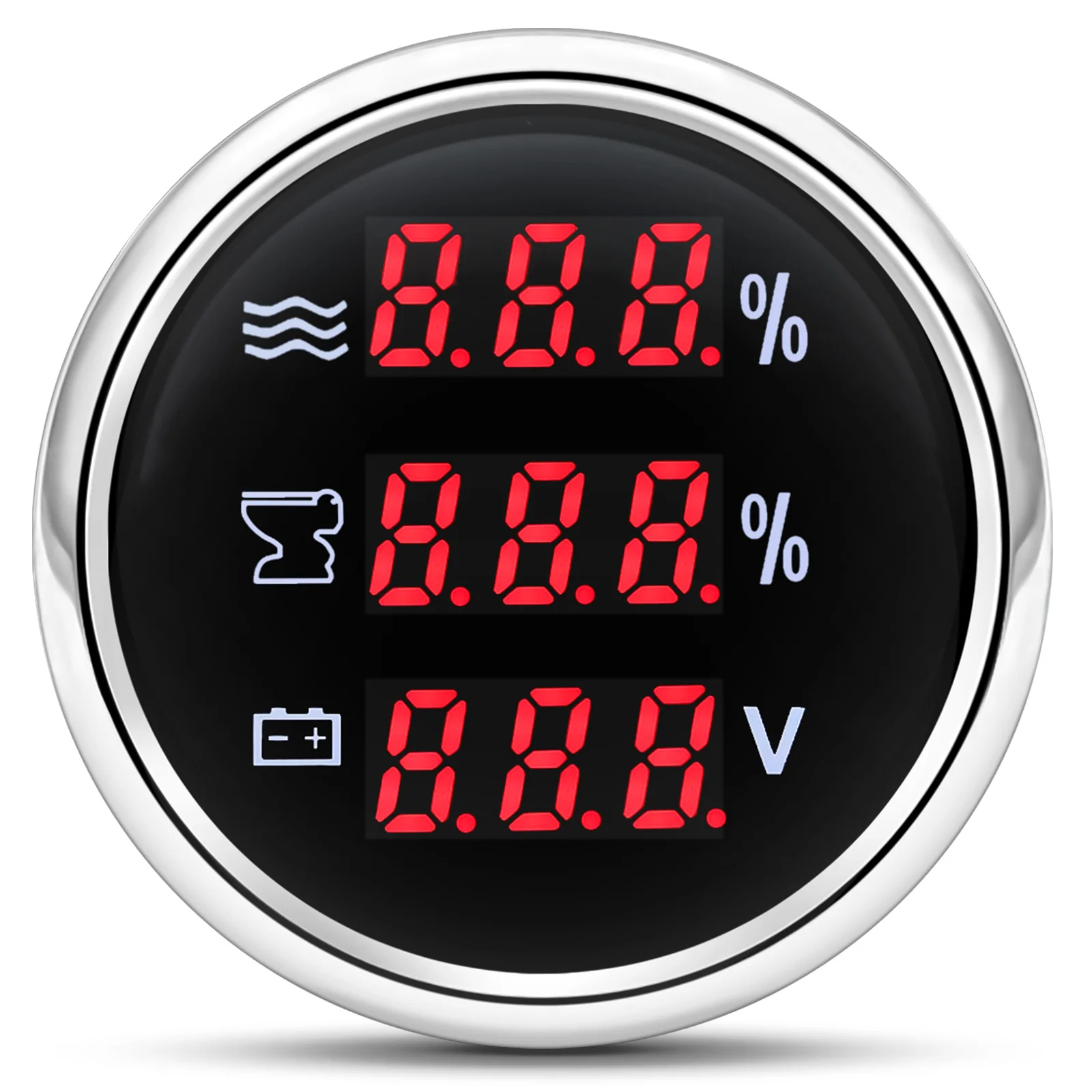 디지털 52mm 수위 게이지/폐위 게이지/전압 3 IN 1 게이지 하수 측정기 센서 수위 센서 12V24V 맞춤형