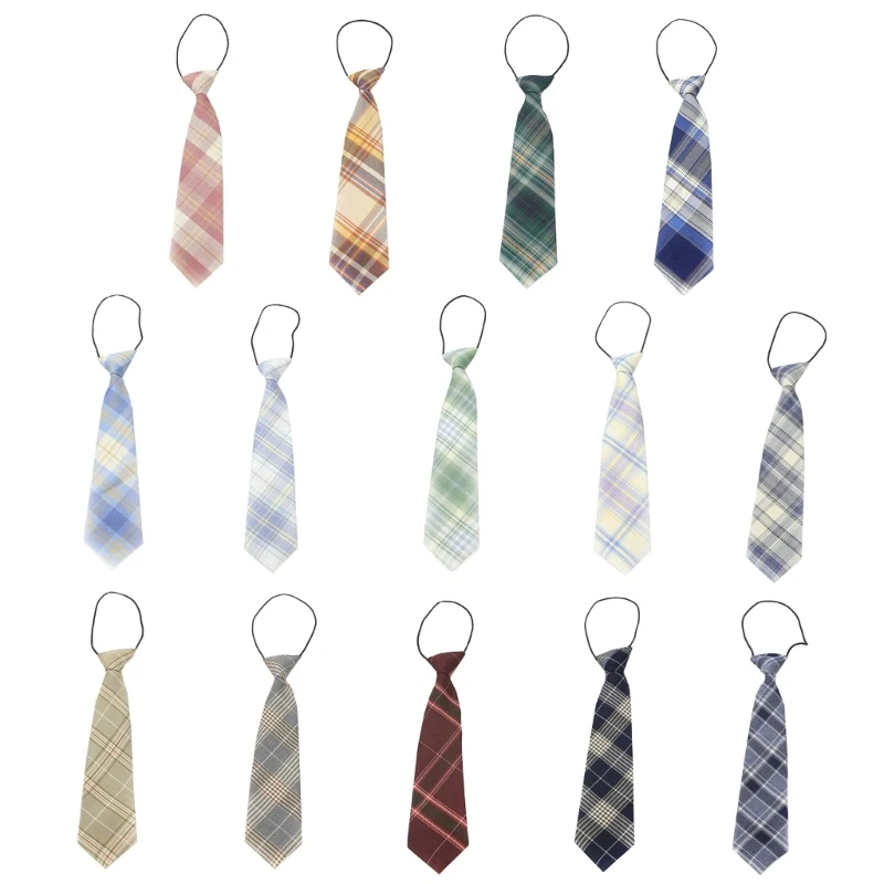 

Винтажные клетчатые галстуки, эластичный шейный ремешок, галстук для выпускного, косплей, униформа