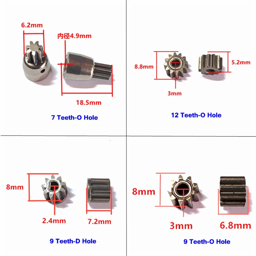 충전 전기 핸드 드릴 기어 6/7/8/9/11/12/13/14/15/16 550 775 모터 샤프트 용 치아 3/4.9mm 리튬 배터리 모터 기어