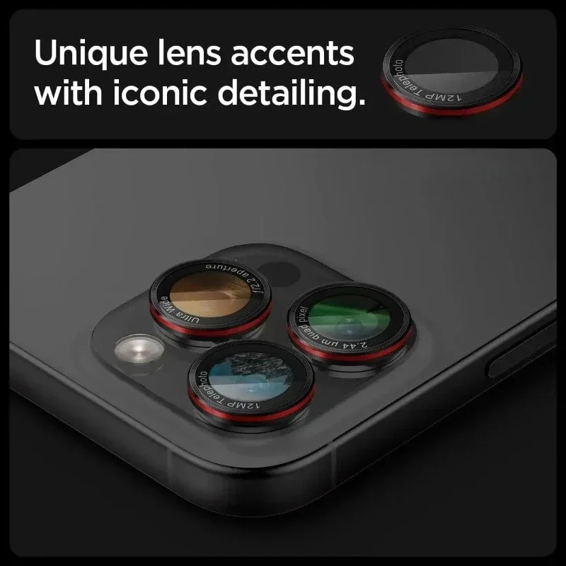 Optik Pro Tempered Glass Lens Protector - Premium Phone Accessory in Black and Red