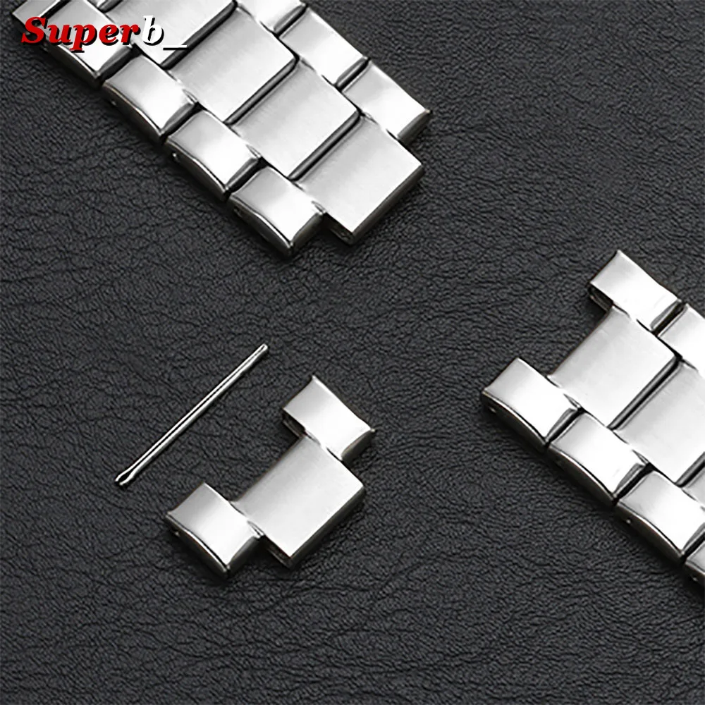 Premium Curved End Stainless Steel Men's Sport Watch Band with Tool