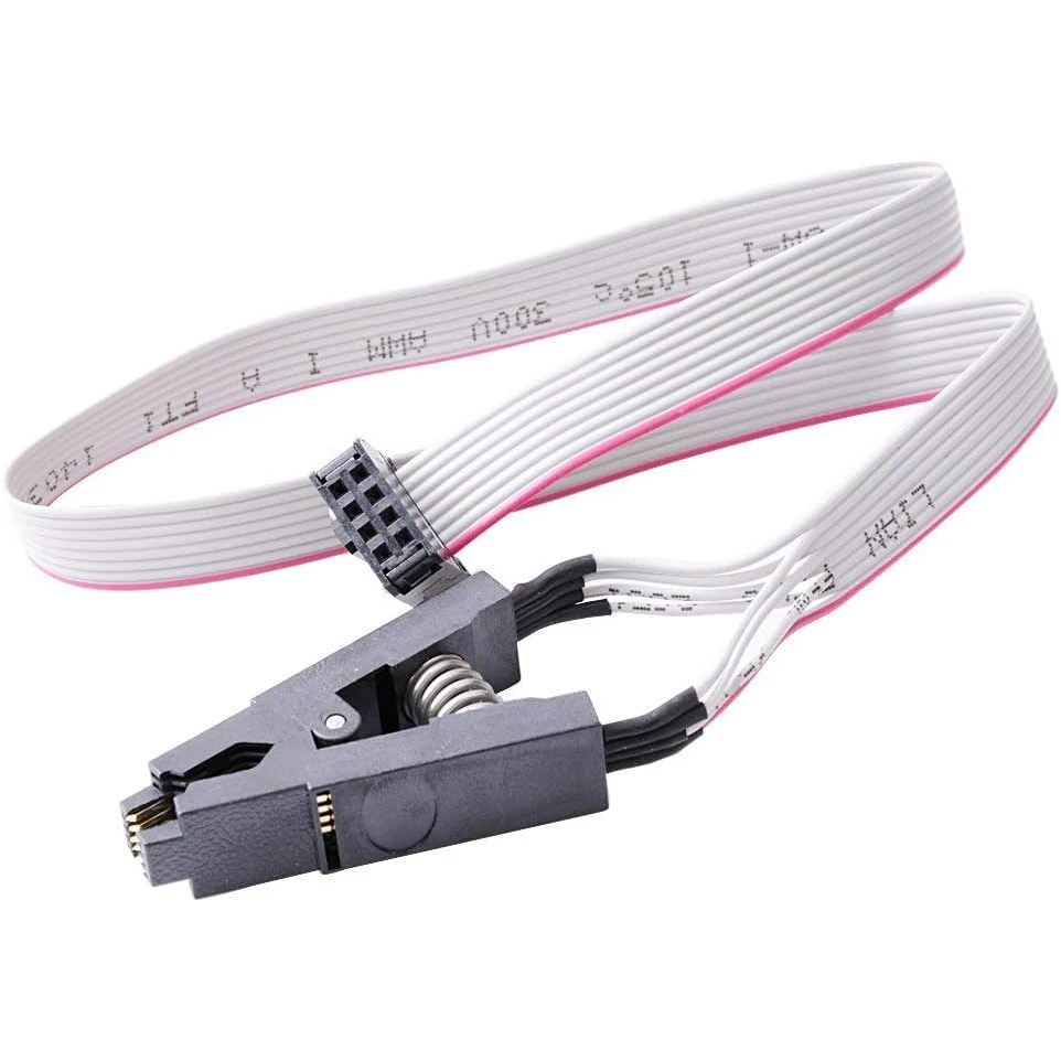Enhanced IC Test Clip Socket Adapter with Cable for Flash Chip Programming