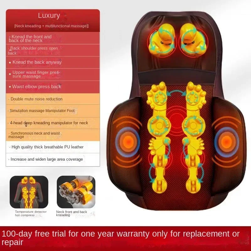 Thai Luxury Open-Back Chair Cushion, Air Compression Shiatsu Mat, Vibration Massage Mat, Full Body Acupressure Massager for Home 6