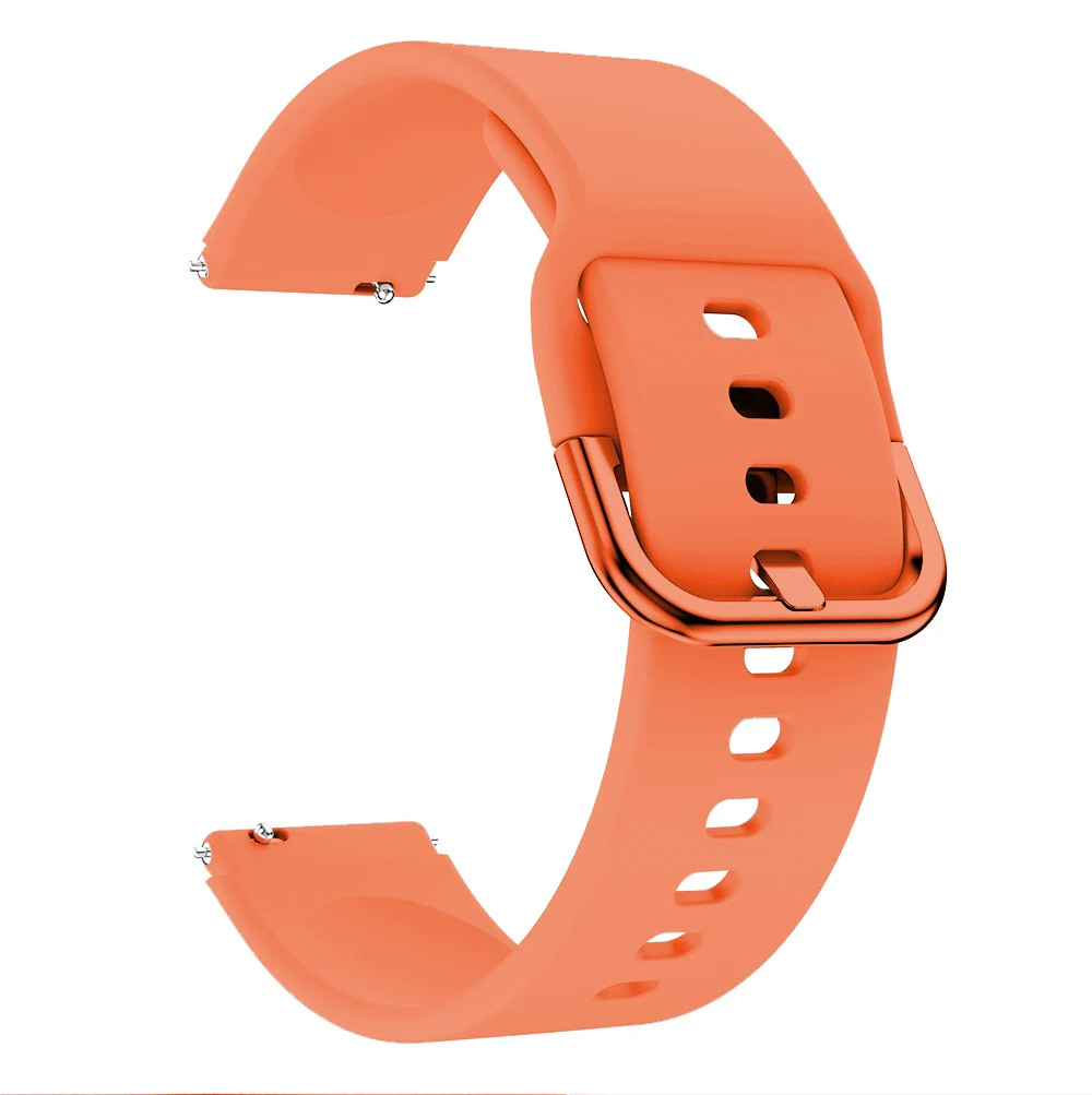 18mm Orange Silicone Watch Strap with Classic Buckle