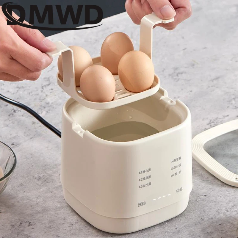 DMWD Electric Egg Cooker Soft-Boiled Egg Hot Spring Multifunctional Reservation Breakfast Steamer Boiler Yogurt Machine