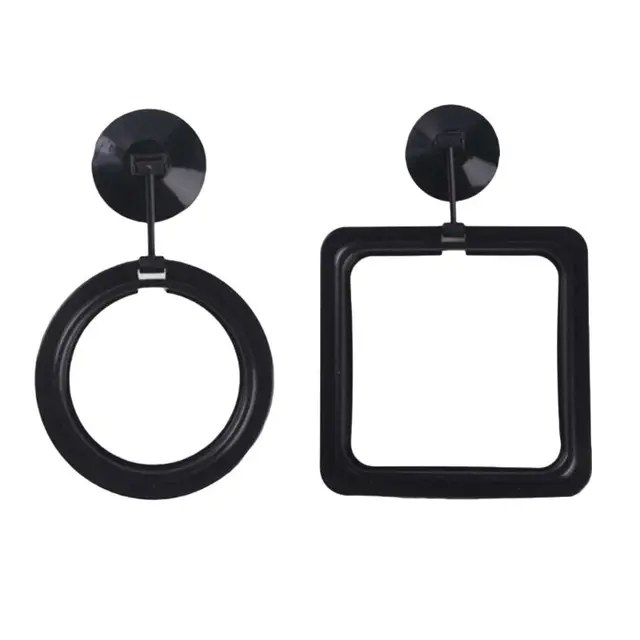 LXAF Fish Feeding Ring Aquarium Suspensible Feeder Small Round Square Circles Suction Cups for Fish for Tank Floating Food Bl 1