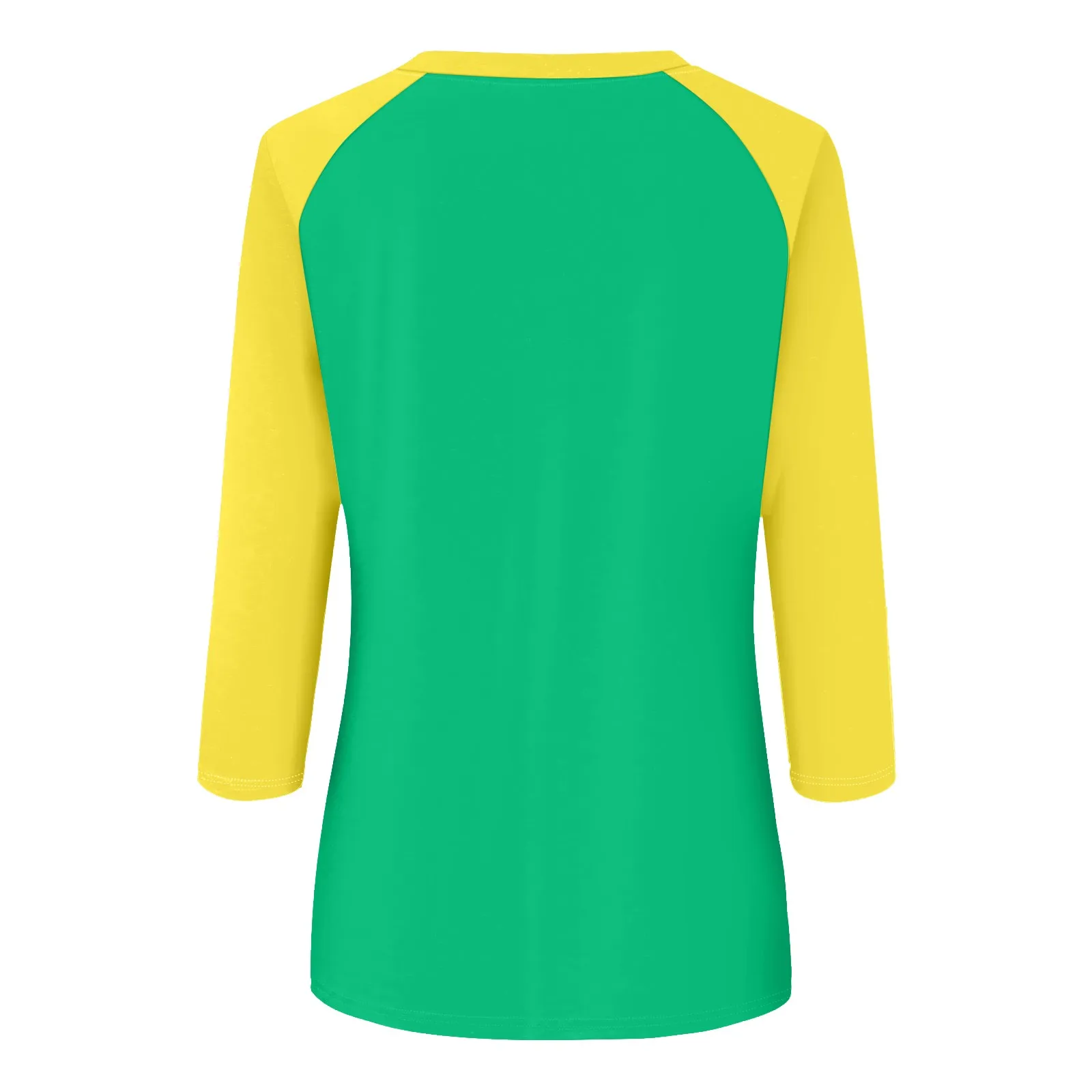Frisches, modisches, lässiges, farbblockierendes Raglanärmel-O-Ausschnitt-3/4-buntes, vielseitiges Basic-Shirt für Mädchen, Sommer-dünnes, vielseitiges Oberteil – Detail 15