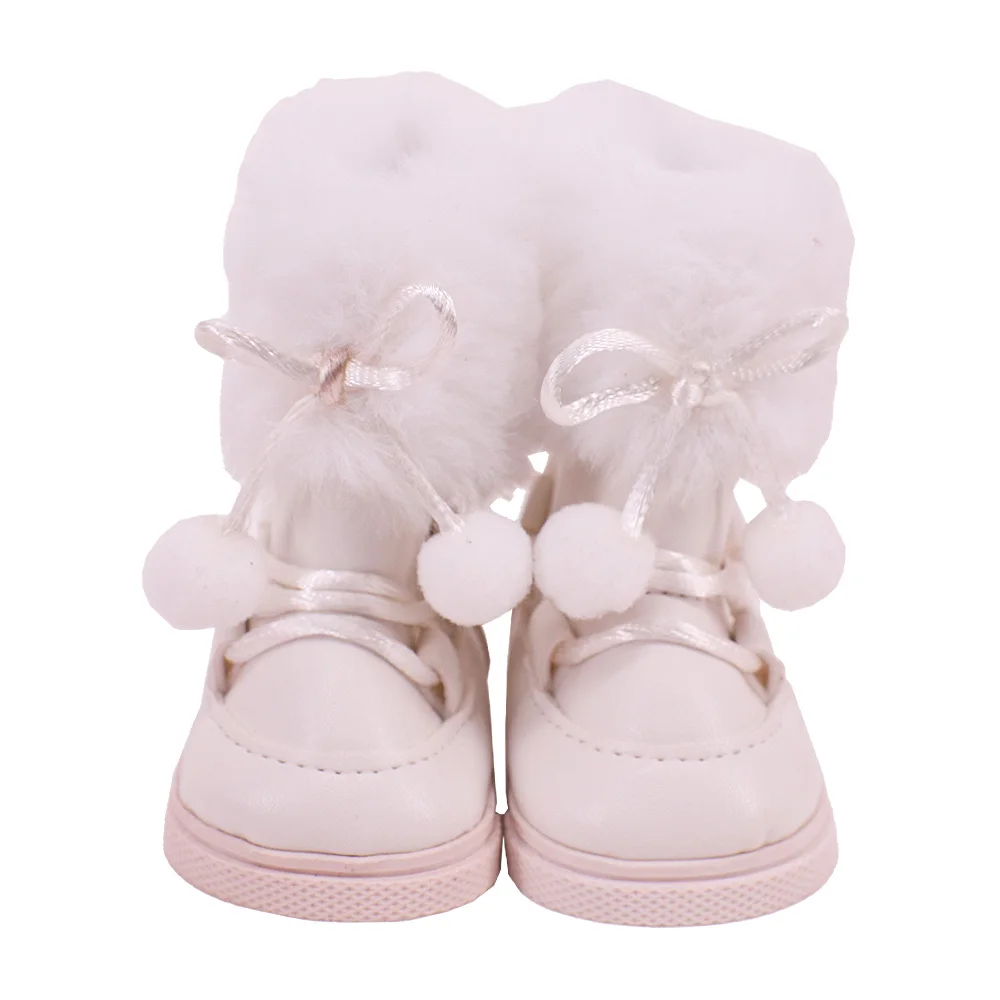 7cm Doll Shoes Doll Boots Plush Snow Panda For 18 Inch American&43Cm Baby Doll Accessories Our Generation Girl`s Toys Gifts