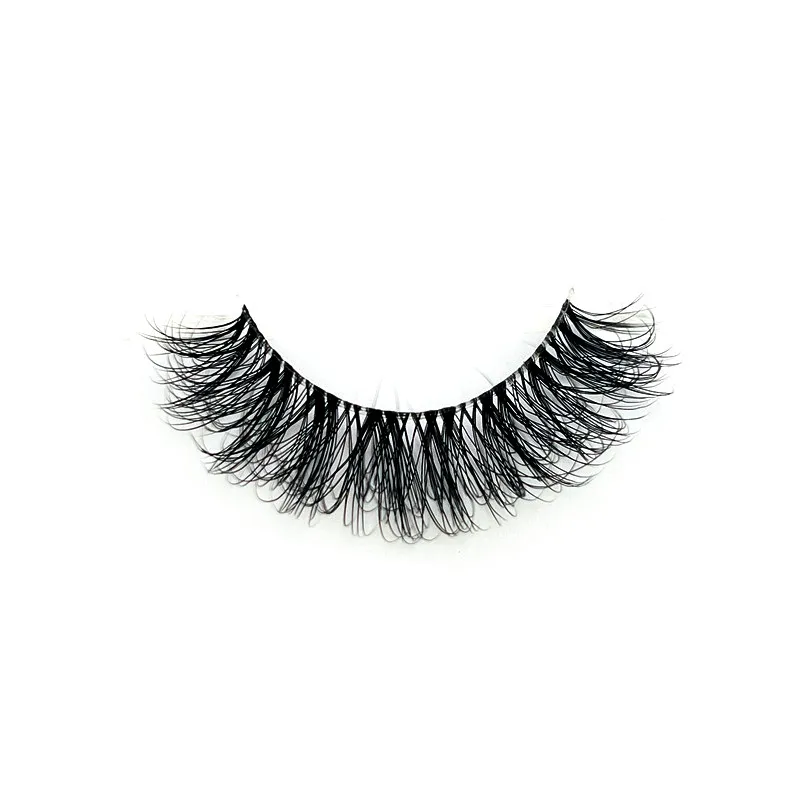 False Eyelashes Mink Lashes Transparent Band Hybrid Light Volume 3D Short