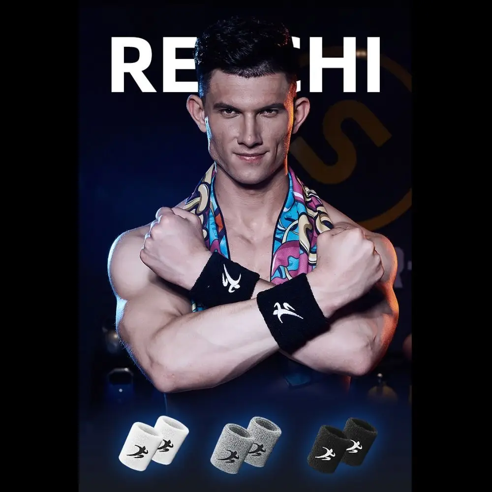 Breathable Fitness Wrist Brace Cotton Sweat-absorbent Yoga Wrist Wrap Professional Colorful Sport Wrist Sweatband