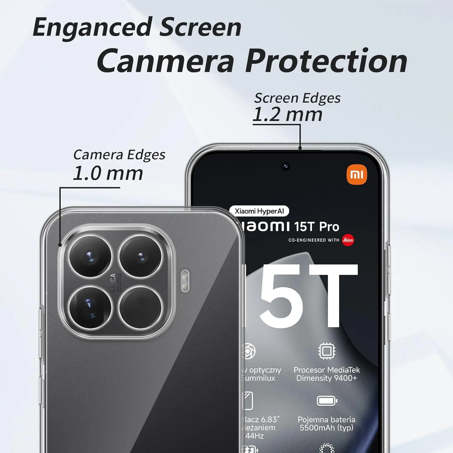 Ultra Thin Clear Soft TPU Camera Protection Back Case Cover