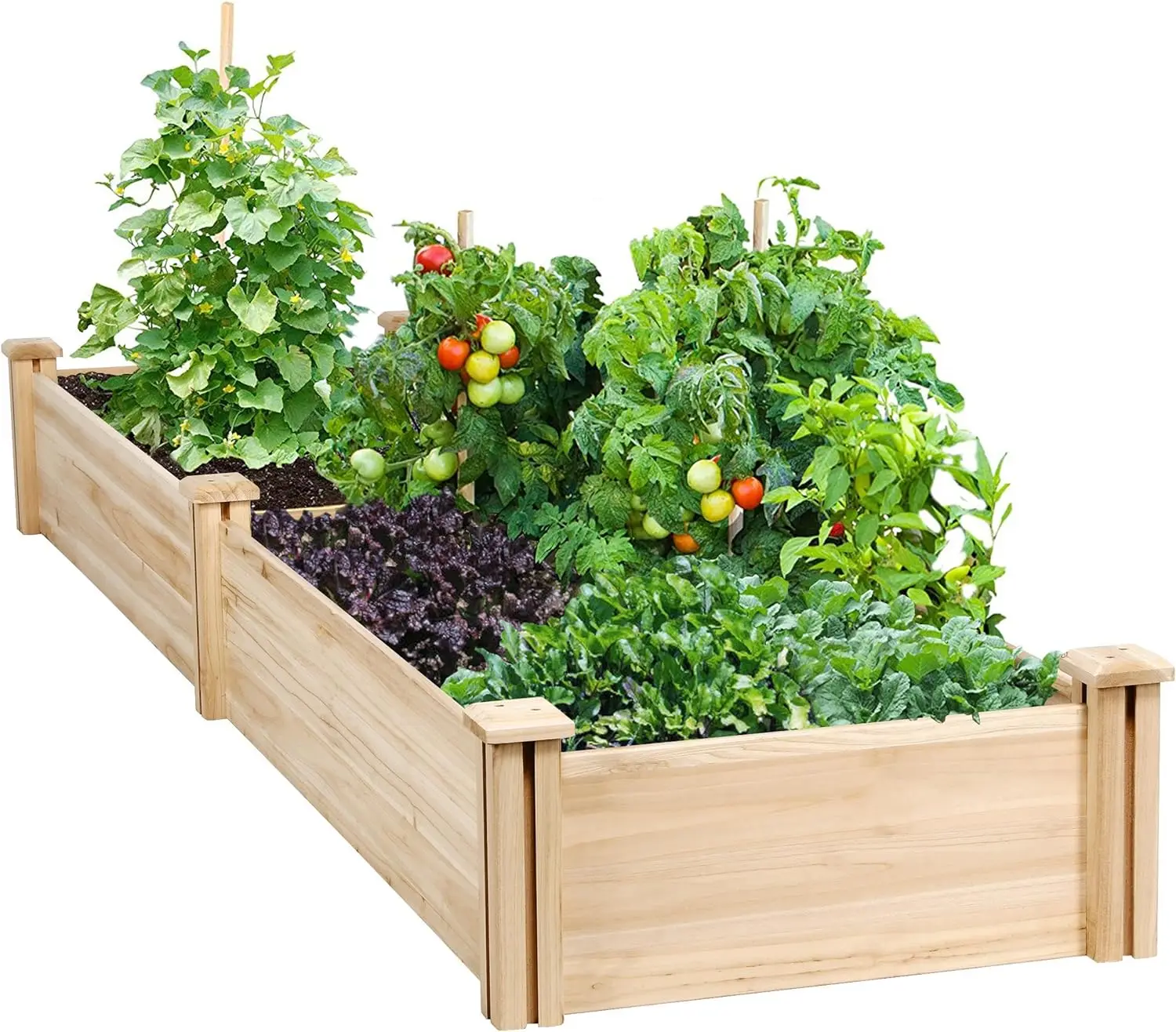 

Yaheetech 8×2ft Wooden Horticulture Raised Garden Bed Divisible Elevated Planting Planter Box for Flowers/Vegetables/Herbs