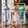 2 Liter Water Bottle with Straw Female Jug Girls Portable Travel bottles Fitness Bike Cup Summer Cold Water Jug with Time Marker 2