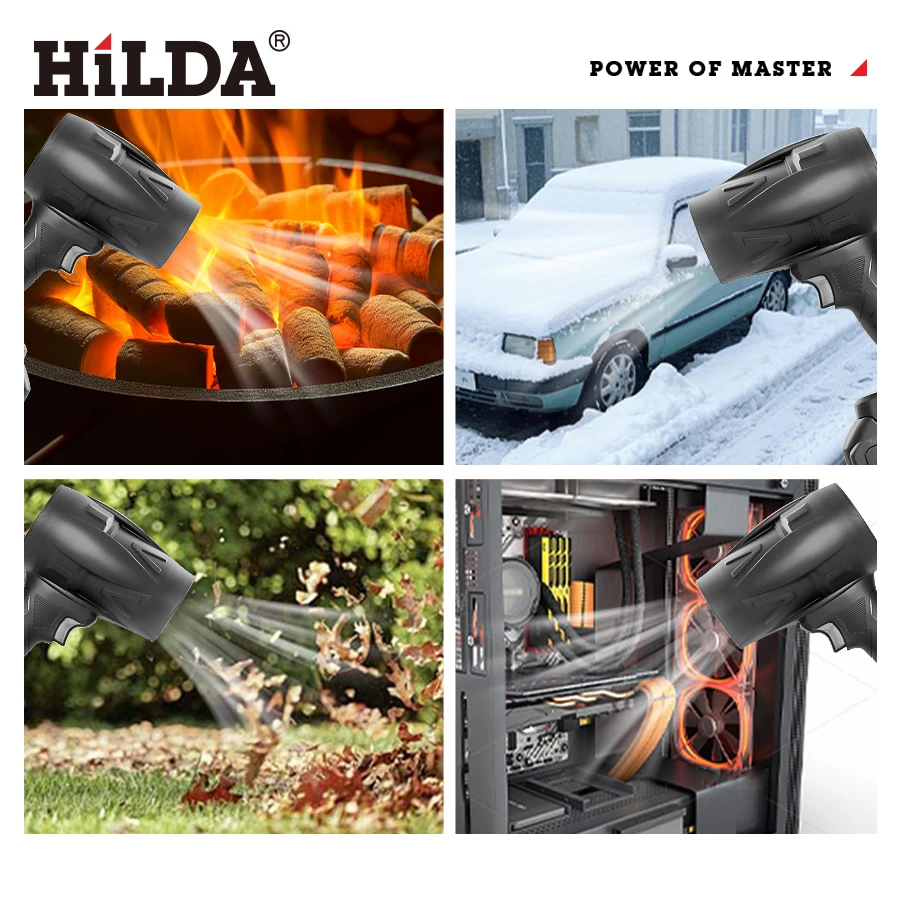 מאוורר נייד HILDA 1000W מפוח אוויר סטורם מהיר ללא צעדים מנקה אבק חשמלי נשק אוויר אכזבה עבור סוללת מקיטה
