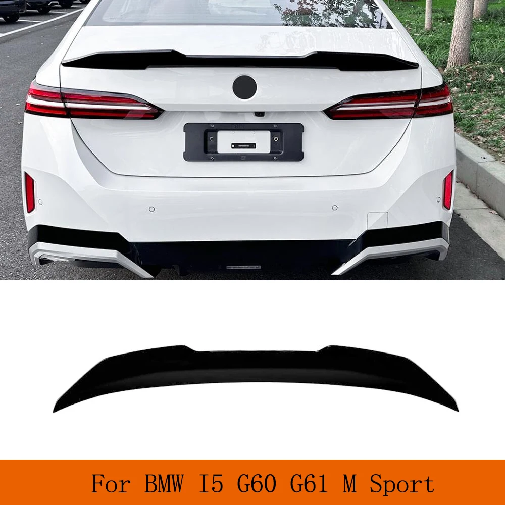 자동차 리어 트렁크 스포일러, BMW 5 시리즈 I5 G60 G61 M 스포츠 2024 ABS 광택 블랙 트렁크 립 스포일러, 하이킥 리어윙 스포일러