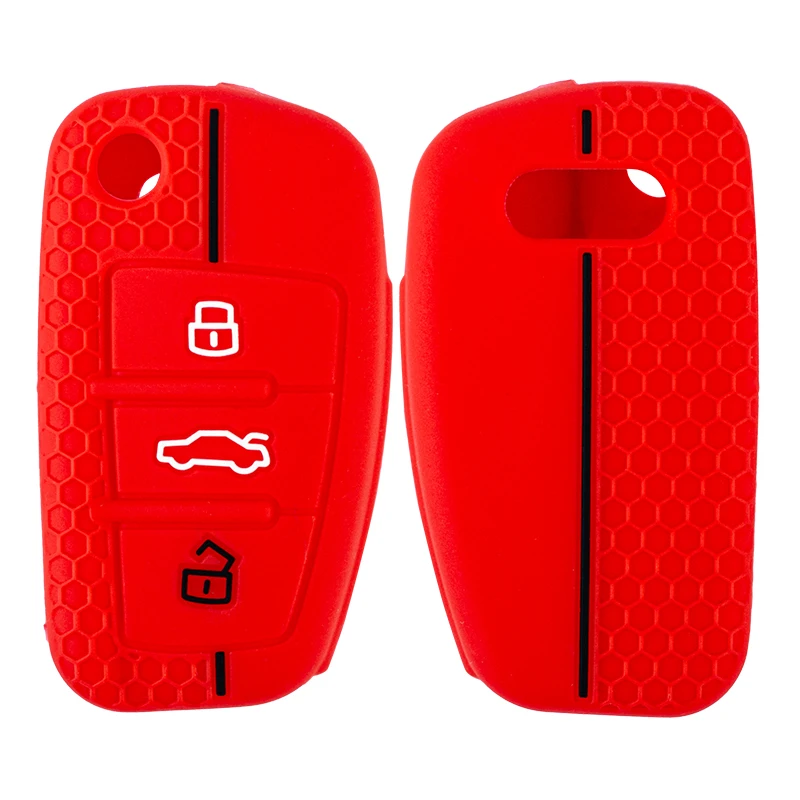 1 Pcs Silicone Car Key Fob Cover For Audi A1 A3 A6 C5 C6 Q3 Q2 Q7 TT TTS R8 S3 S6 RS3 RS6 A4