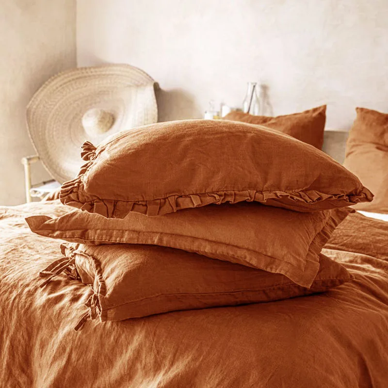 

Solid Color Pillow Case 100% Linen Pillowcase Soft Pillowcase Pure Flax Pillow Cover Bedding 40x60cm 50x75cm 1PC For Bed Throw
