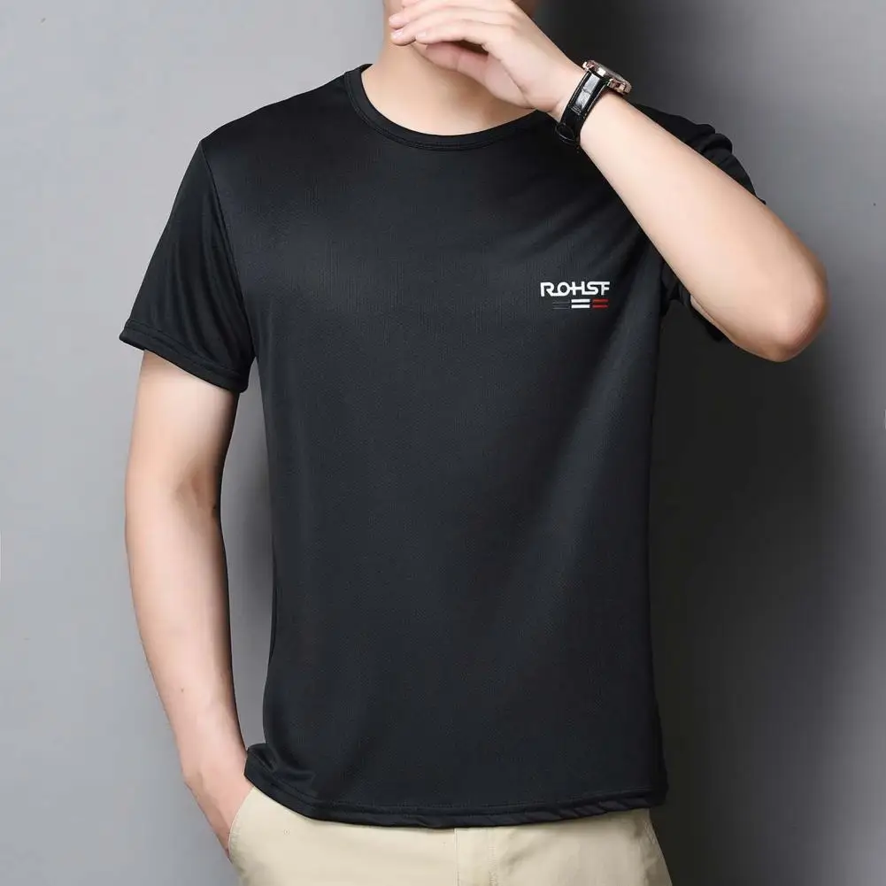 

Футболка мужская из вискозы, дышащая Спортивная быстросохнущая рубашка из вискозы, Легкий эластичный Топ с короткими рукавами, лето