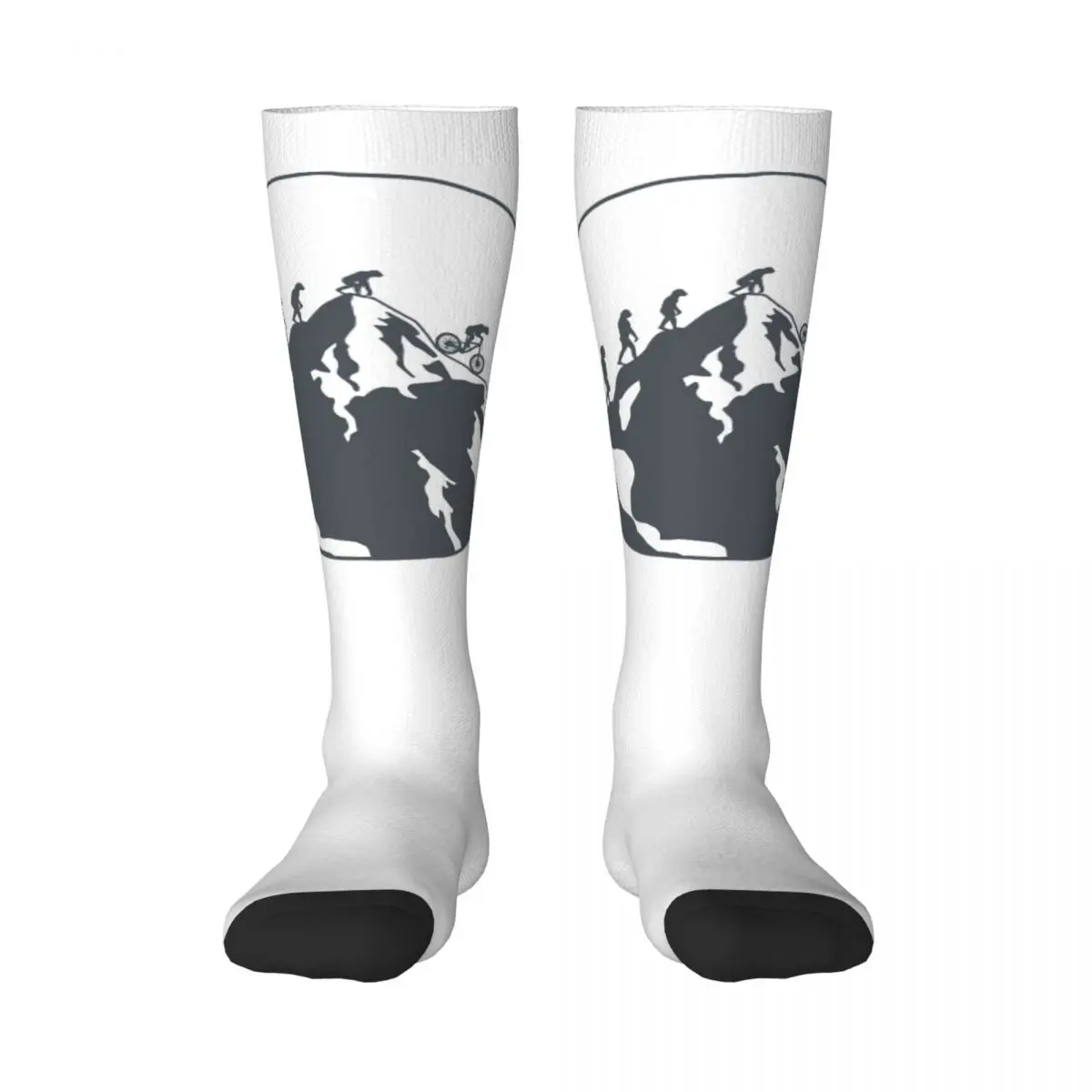 

Mountain Bike Evolution Cycling 8 Adult Stockings Top Quality Good breathability Color contrast socks Humor Graphic Stockings