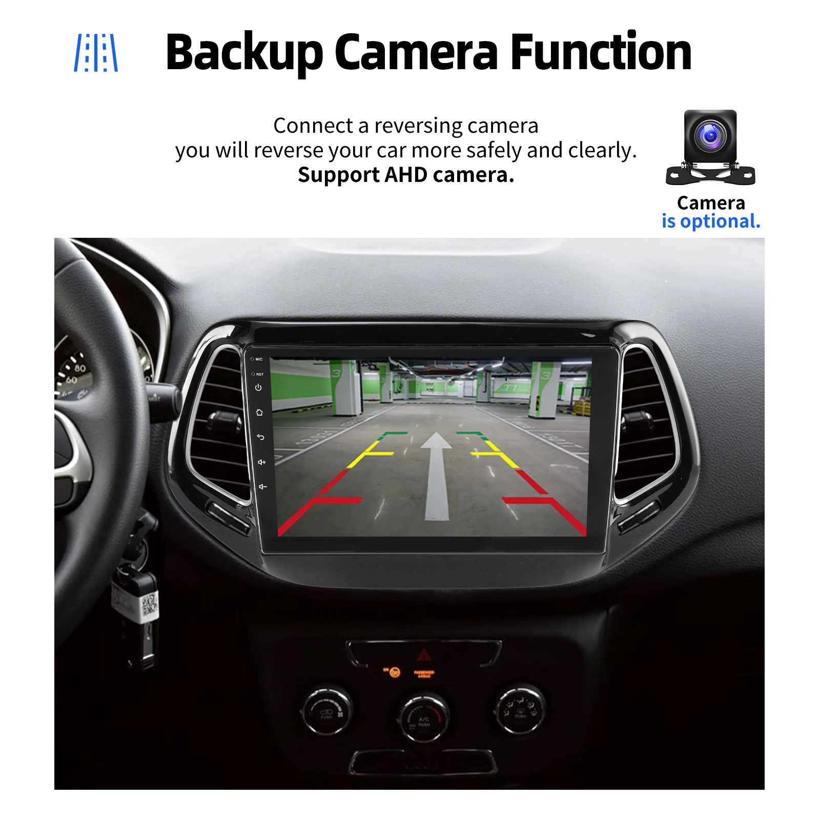 ESSGOO 10 Zoll Android 15 Kabelloses Carplay Android Auto Autoradio GPS Navi für Jeep Compass 17-20 BT WiFi RDS SWC Touchscreen – Detail 15