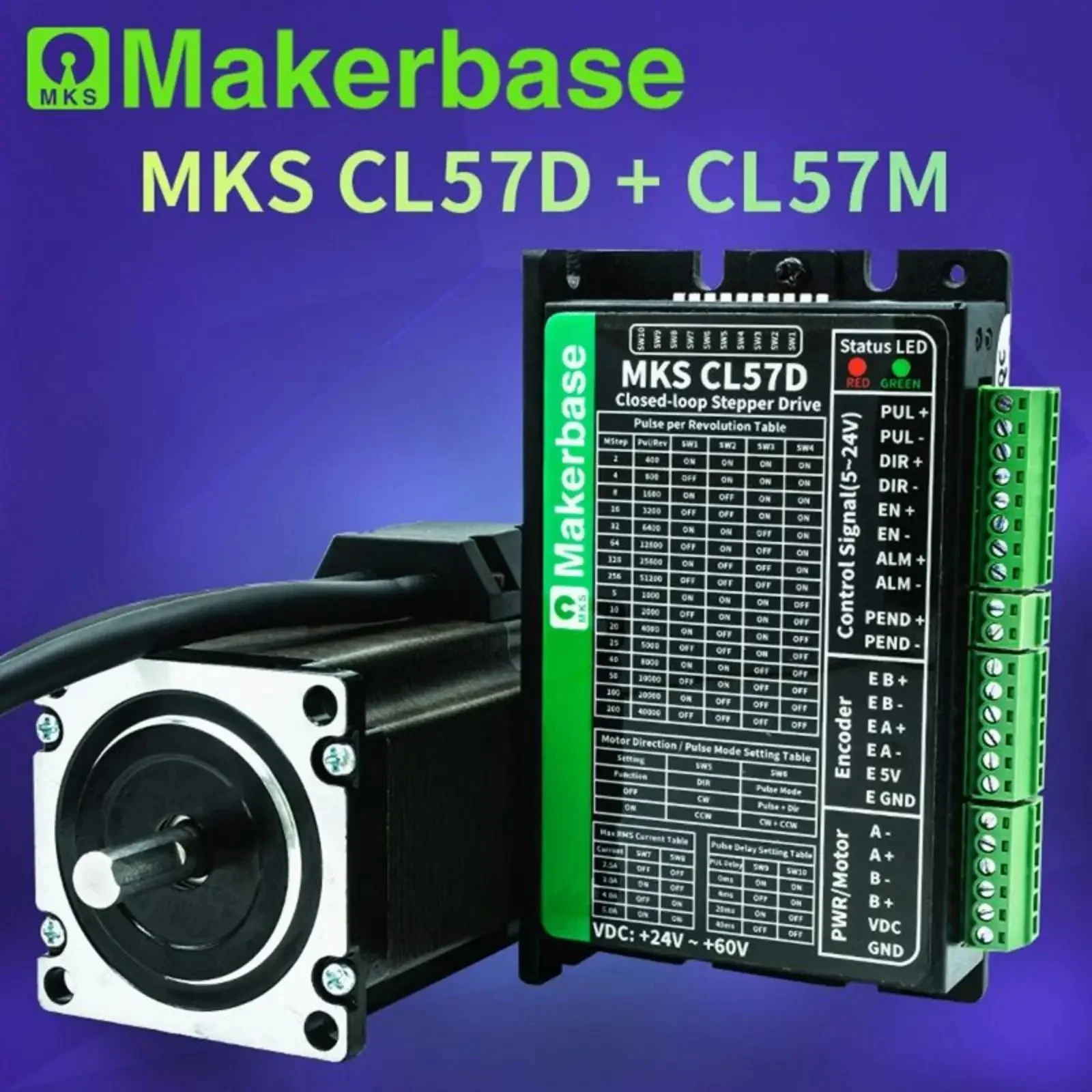 Makerbase MKS CL57D NEMA23 sterownik krokowy z zamkniętą pętlą z enkoderem do drukarki 3d CNC o niskim momencie obrotowym i wysokim momencie obrotowym