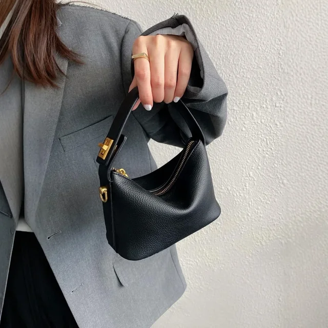 Sac à main simple et rétro, sac à bandoulière, petit sac carré en cuir souple 1