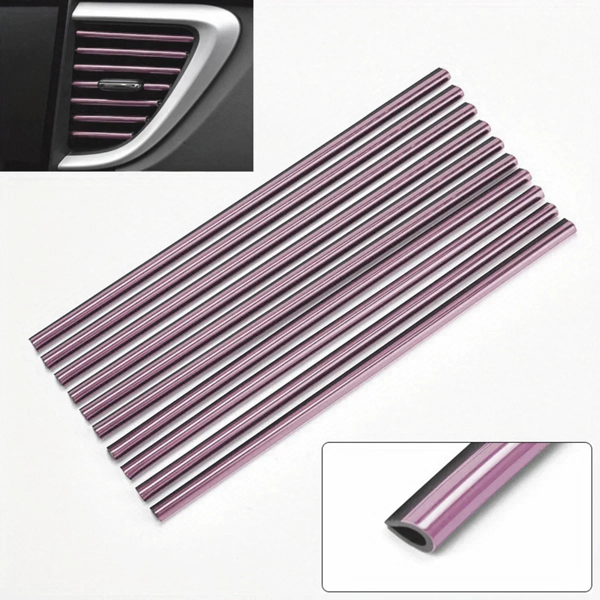 5-Color U-Shaped Chrome Car Decoration Strip Clip