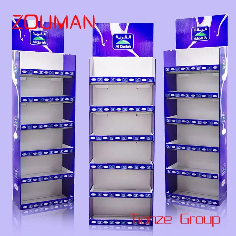 Custom , Design Pharmacy Cardboard Display Shelf, Corrugated Paper Shelf Floor Display for Store