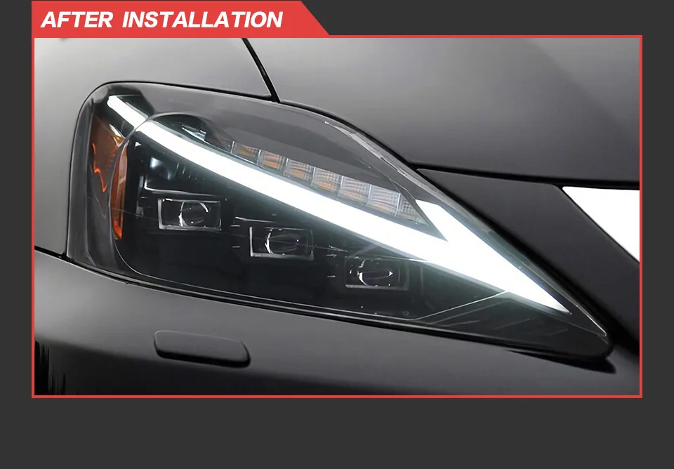 AKD Head Lamp for Lexus is250 LED Headlight 2006-2012 Headlights is300 is350 DRL Turn Signal High Beam Angel Eye Projector Lens