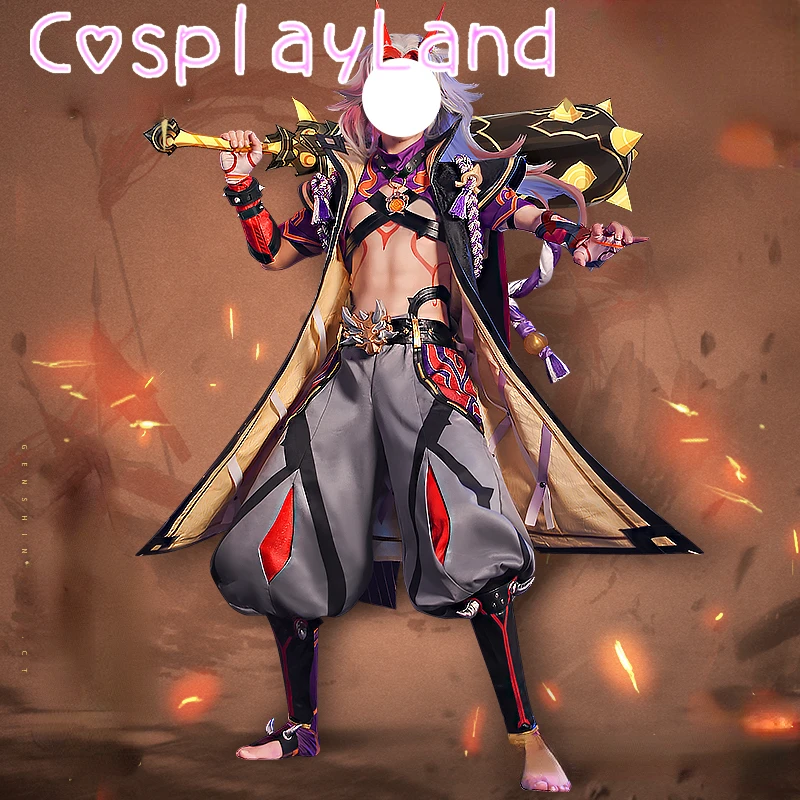 Game Genshin Impact Atataki Itto Cosplay Costume Halloween Cosplay Men Suit Genshin Impact Cosplay Atataki Itto Cost