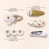 5Pcs/set BB Clips for Kids Hair Accessories Sweet Printe Hairbangs Hairclip Girls Barrette Ins Style Daisy Hairpin Ornaments 6