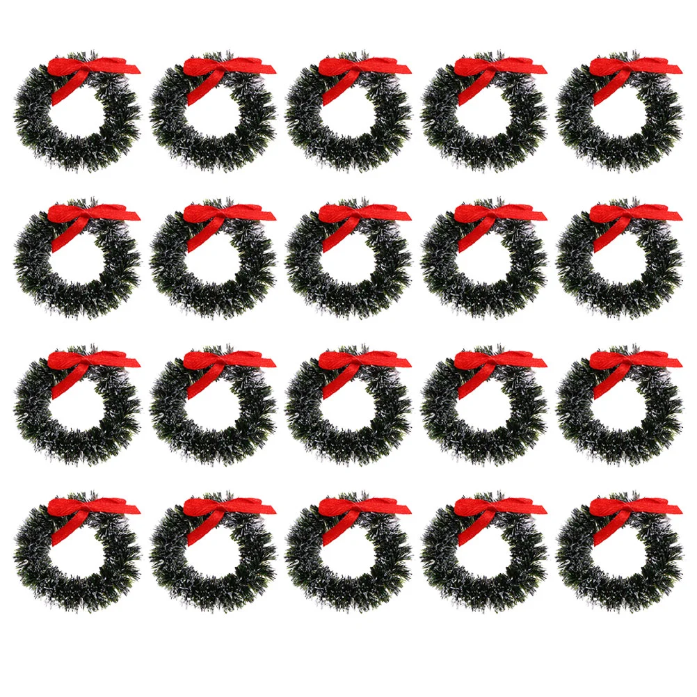 

Christmas Small Wreath Pendants Mini House Furniture Ornament Garland Hanging Xmas Wreaths