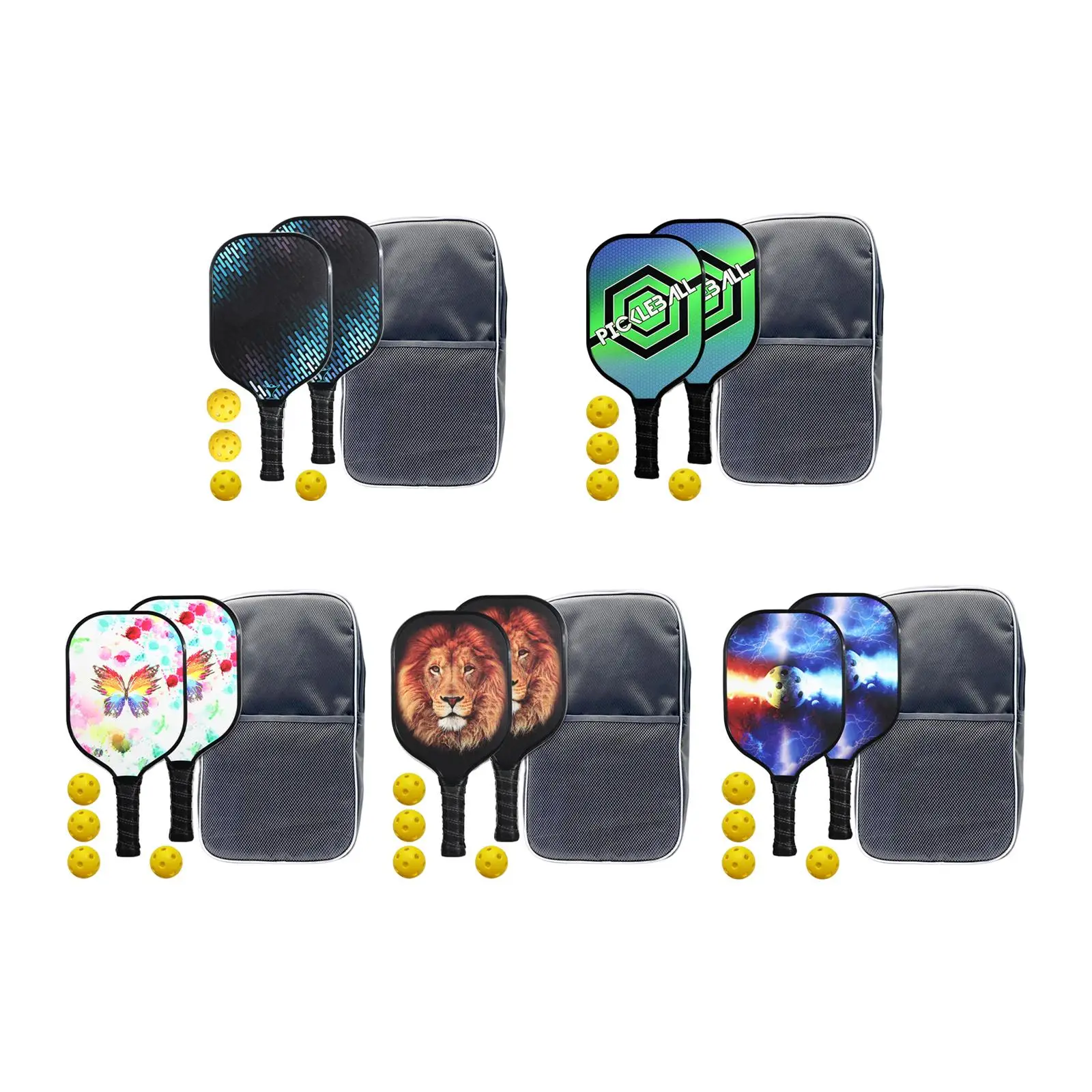 Premium Pickleball Paddles Set 2 Rackets 4 Pickleball Balls and Bag for Indoor and Outdoor Tournament