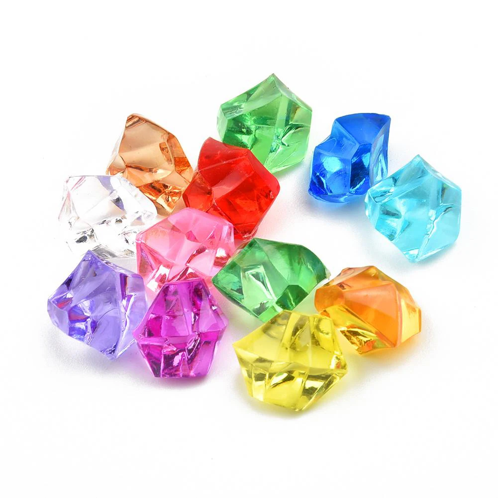 200PCS Acryl Steine Kristall Acryl Edelstein Kinder Mischfarbe Ornamente Vase Hochzeit Party 6*9mm Zubehör DIYSchmuck Dekor – Detail 6