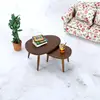 1Set 1:12 Dollhouse Miniature Triangle Coffee Table Computer Desk Tea Table Model Living Room Furniture Home Decor Toy 5