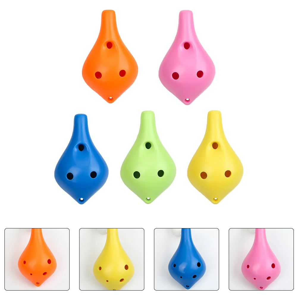 

5 Pcs Music Ocarina Student Kids' Musical Instruments Portable Food Grade Abs Plastic Raw Material Practical Flute