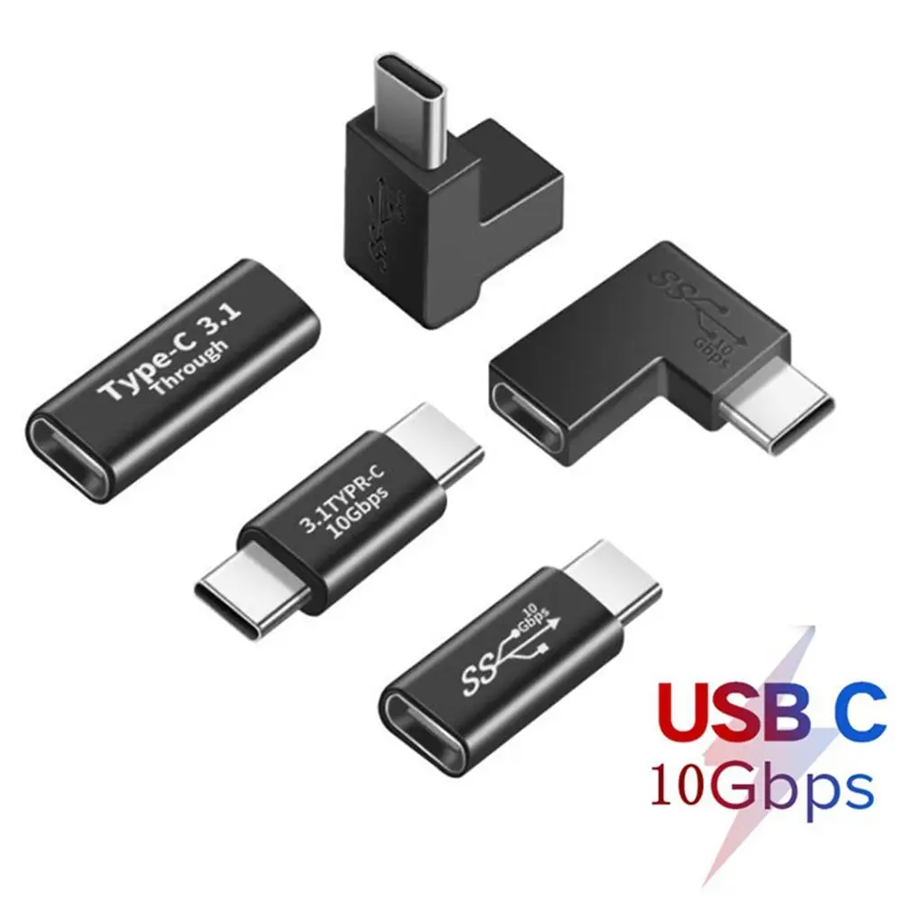 USB 3.1 C타입 AV 컨버터, 수-암 OTG 어댑터, 휴대폰 노트북용 고속 충전, 팔꿈치 90 도, 10Gbps