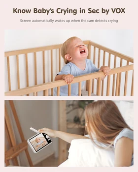 ANNKE 1080p 5 Inch  HD Video Baby Monitor with Camera 2.4G Wireless 2X Zoom Night Vision Surveillance Security Camera Babysitter 6