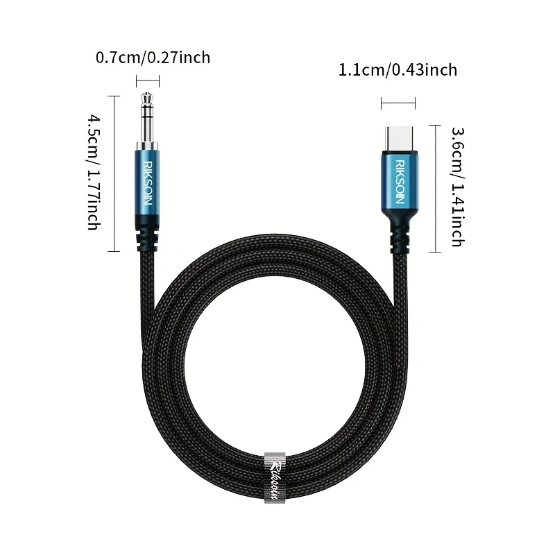 Durable Nylon Braided USB-C to 3.5mm Audio Adapter Cable