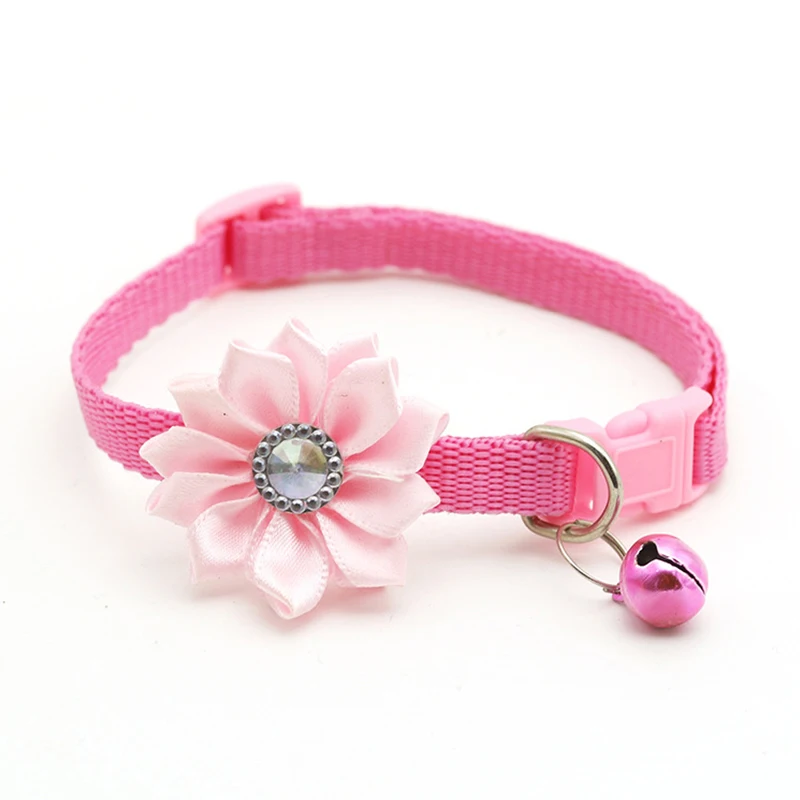 

Small Cat Dog Collar Colorful Flower Bell Collar Necklace Adjustable Easy Wear Buckle Pet Collar Pet Accessories