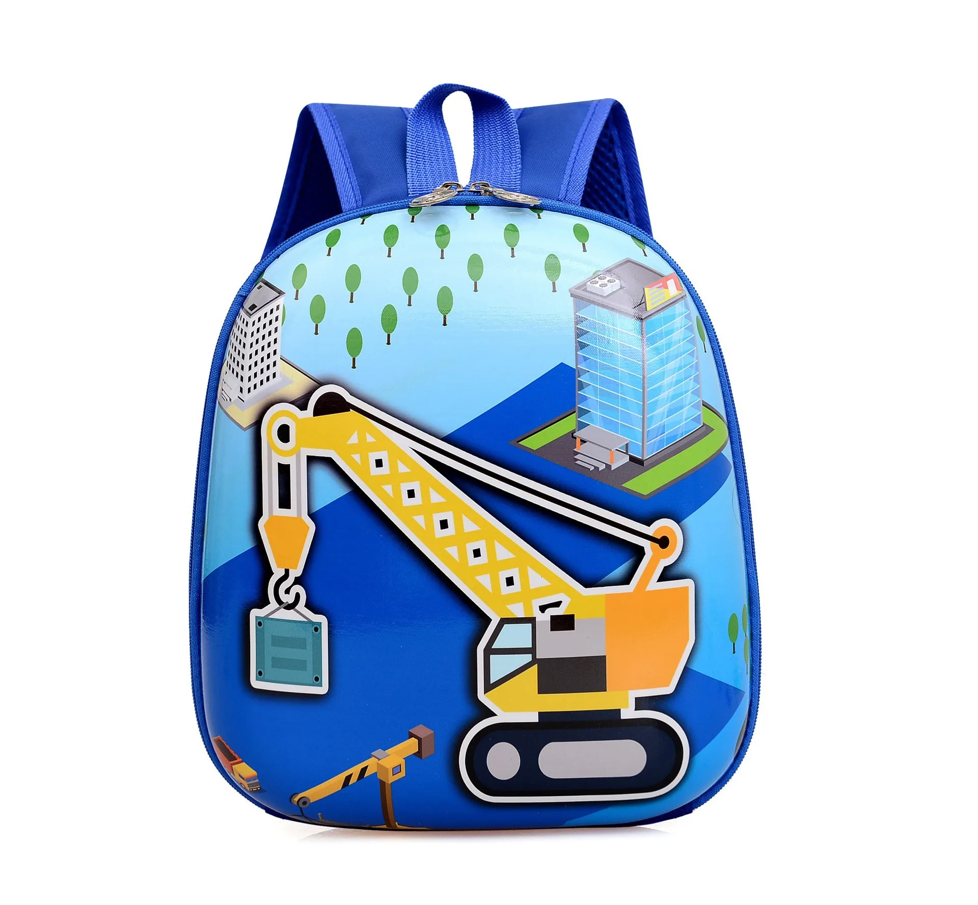 Véhicule d’ingénierie Dessin animé Voiture Enfants Peluche Sac à dos Jouet  Mini Sac d’école Cadeaux Maternelle Garçon Fille Élève Baby Bags