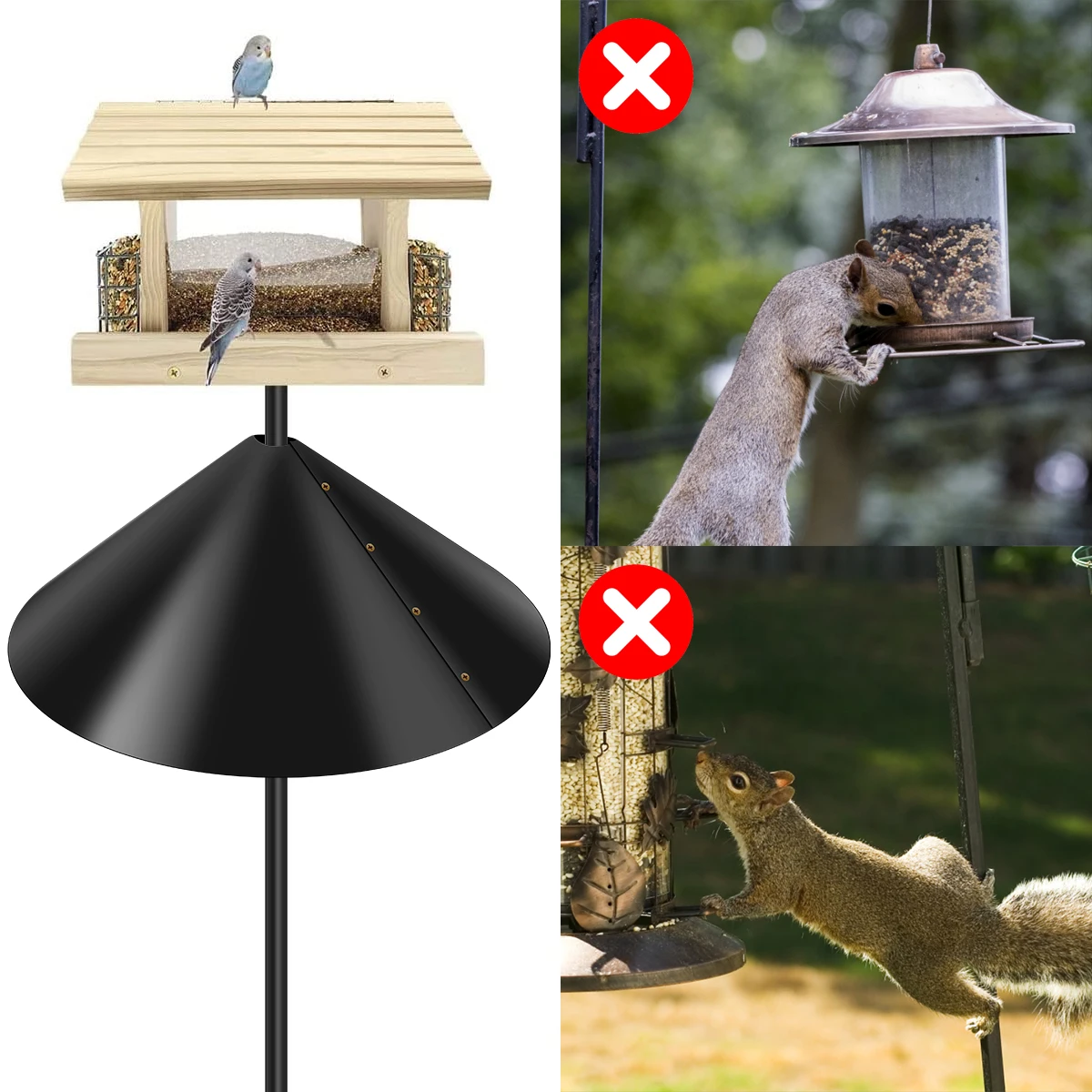 Squirrel Baffle 2Pcs 18inch Wrap Around Squirrel Proof Baffles Reusable Raccoon Proof with Accessories For Bird Feeder bird feeder parrot feeder