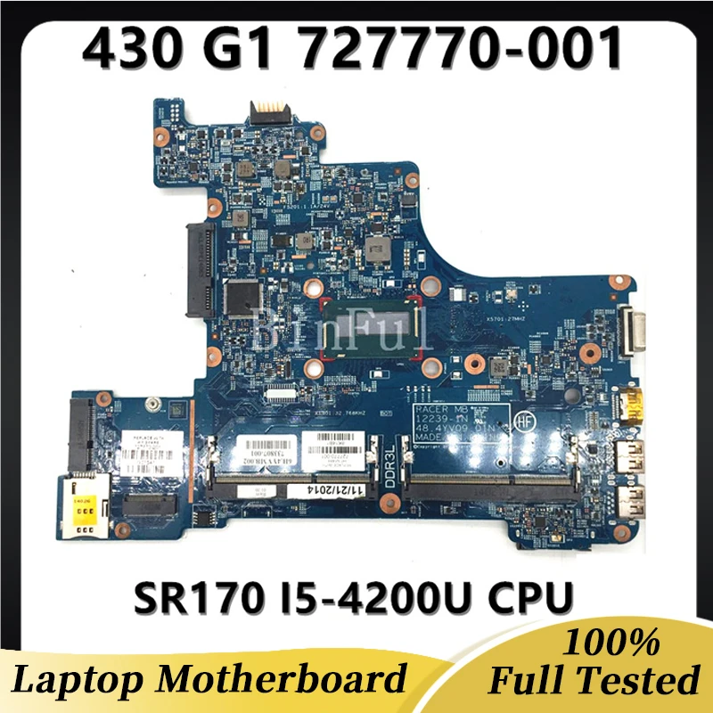 

Материнская плата для ноутбука HP ProBook 727770 G1 2239-1N 727770-501 727770-601 с процессором SR170 I5-4200U
