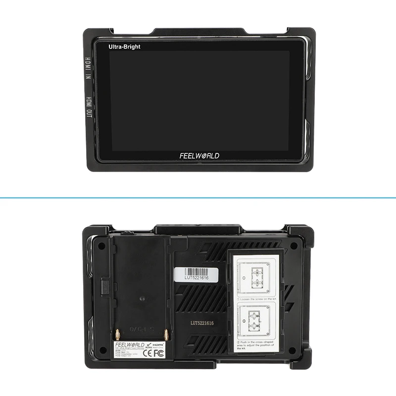 Camvate 5.5 Monitor Gaiola Suporte de Proteção Case para Feelworld Lut5 com Sapato Top Mount & 420 Tópicos para Lidar com Luz de Vídeo - Image 6
