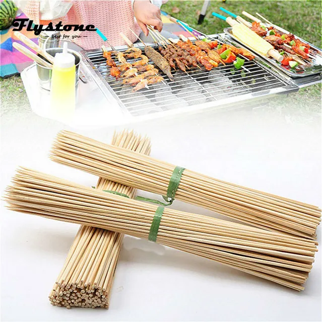 Bbq 15 Cm/30 Cm 30/50Db Bambusz Fa Nyársok Étel Hús Tool Barbecue Party Eldobható Hosszú Botok - Image 2